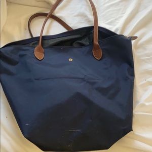 Navy longchamp le pliage large tote